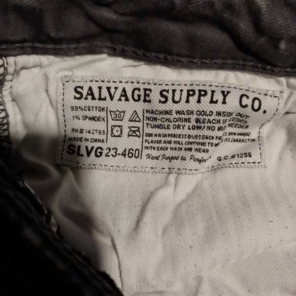 Salvage Mayhem Straight Regular Gray Rock Grunge Streetwear 33L Stretch Emo Goth - Picture 9 of 9
